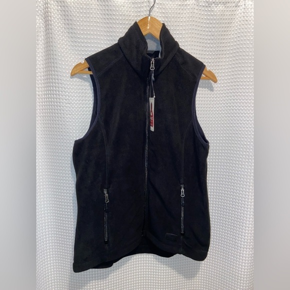 WOMEN'S WILLOWBEACH ROOTS73 black micro fleece VEST size medium NWT - Picture 2 of 11